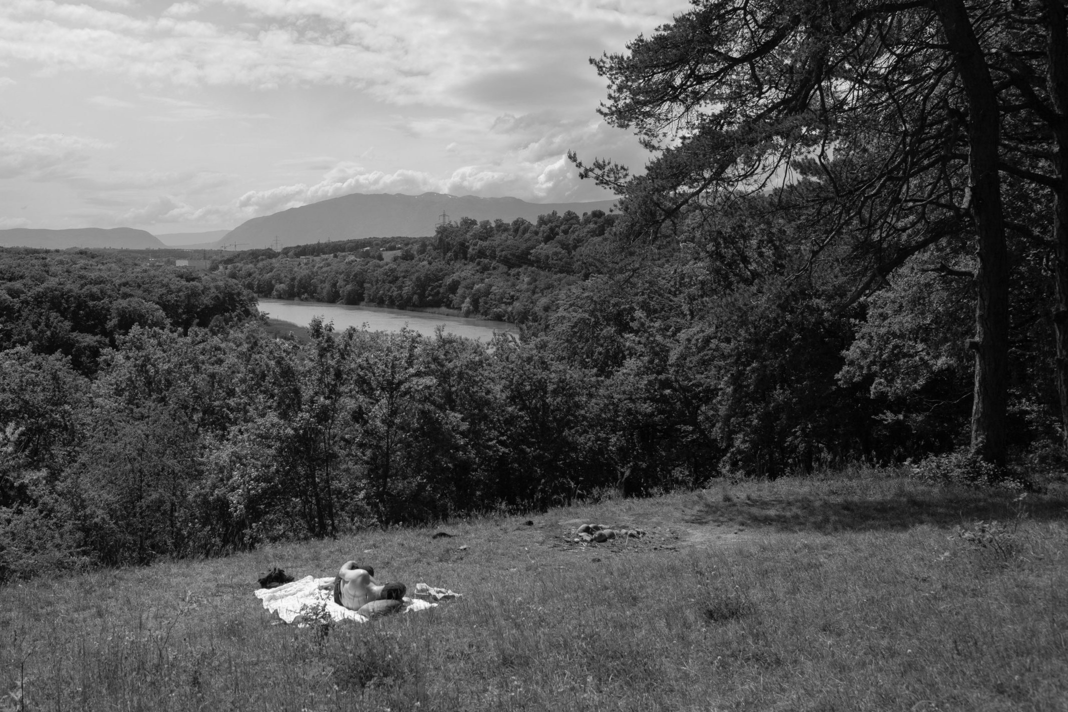 Un touriste au Bois de la Grille à Vernier © Delphine Luchetta
